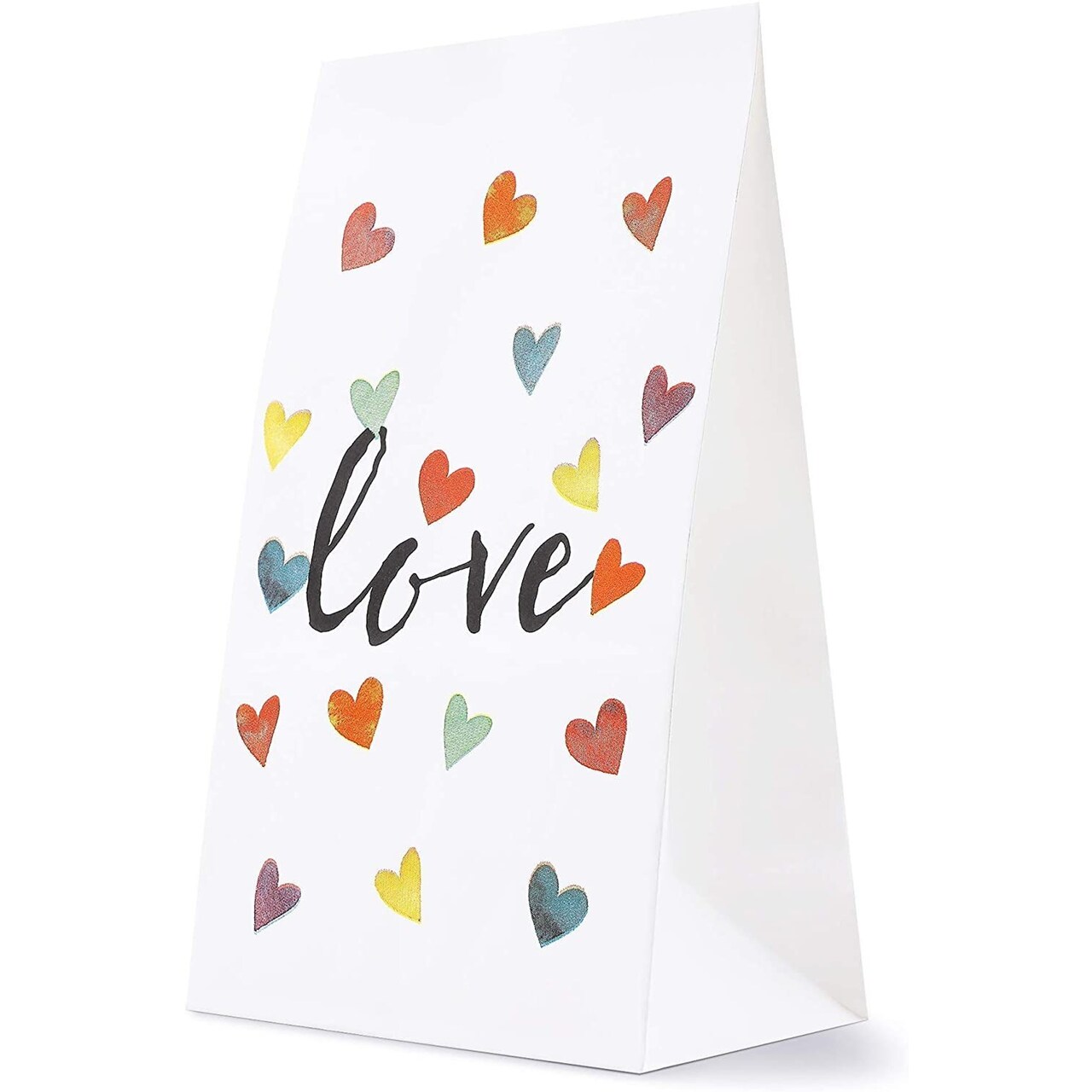 36 Pack Rainbow Heart Valentine Party Favor Bags - Goodie Bags for Treats and Candy, Perfect for Valentine's Day Classroom Parties, Kids, Coworkers
